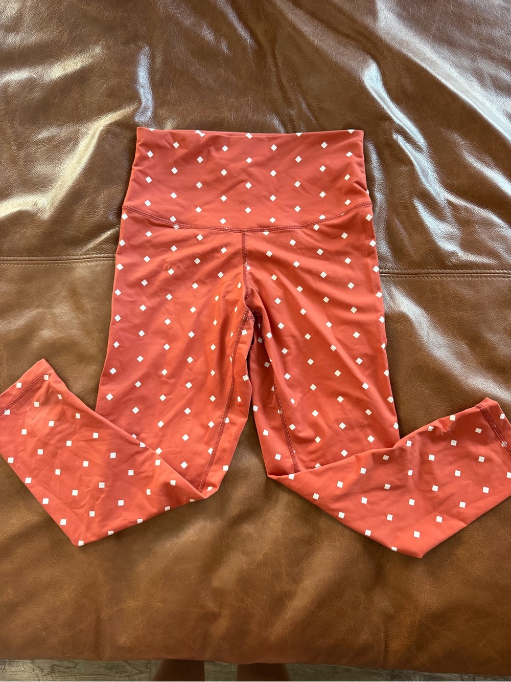 DYI Rust-Red Diamond Print Girls' Leggings